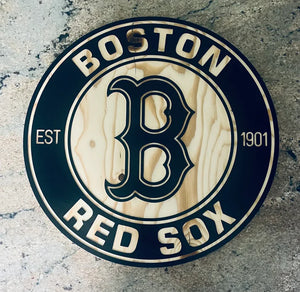 BOSTON Red Sox Baseball Black B Logo Wall Art Sign