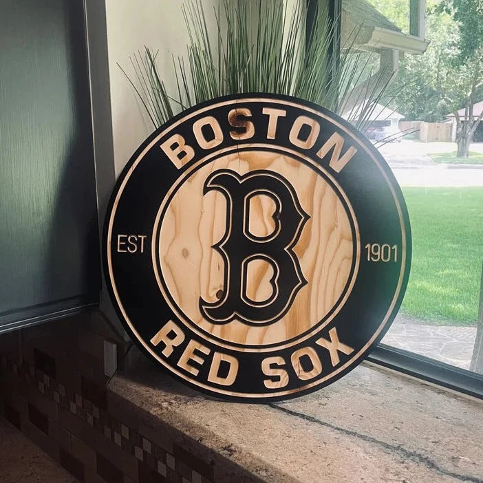 BOSTON Red Sox Baseball Black B Logo Wall Art Sign