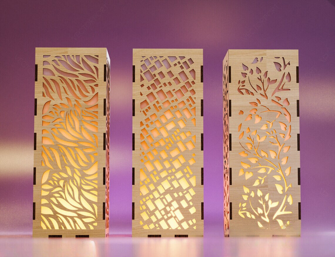 Decorative Wooden table Lamp Lantern Candle Holder Laser Cut Tea
