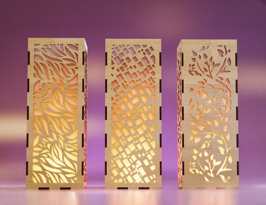 Decorative Wooden table Lamp Lantern Candle Holder Laser Cut Tea