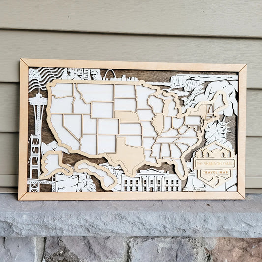 United States Map, Gift for Travelers, US Map Checklist