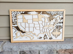 United States Map, Gift for Travelers, US Map Checklist