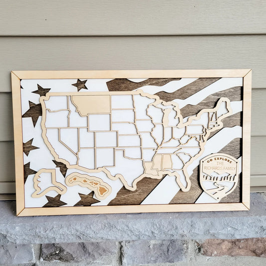 United States Map, Gift for Travelers, US Map Checklist