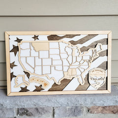 United States Map, Gift for Travelers, US Map Checklist