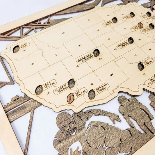 Football Stadium Map, NFL Stadium Map, Travel Home Decor