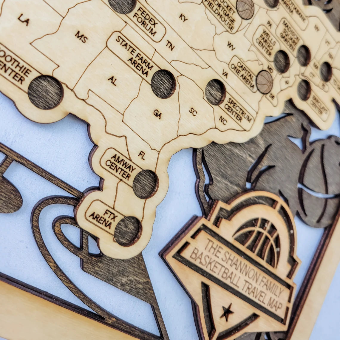 Basketball Stadium Map, Wood Map, Retirement Bucket List