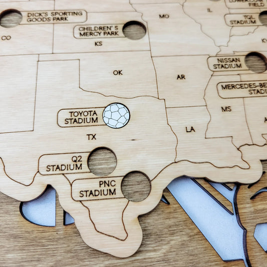 Soccer Stadium Map, Wood Map, Retirement Bucket List