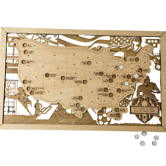 Soccer Stadium Map, Wood Map, Retirement Bucket List
