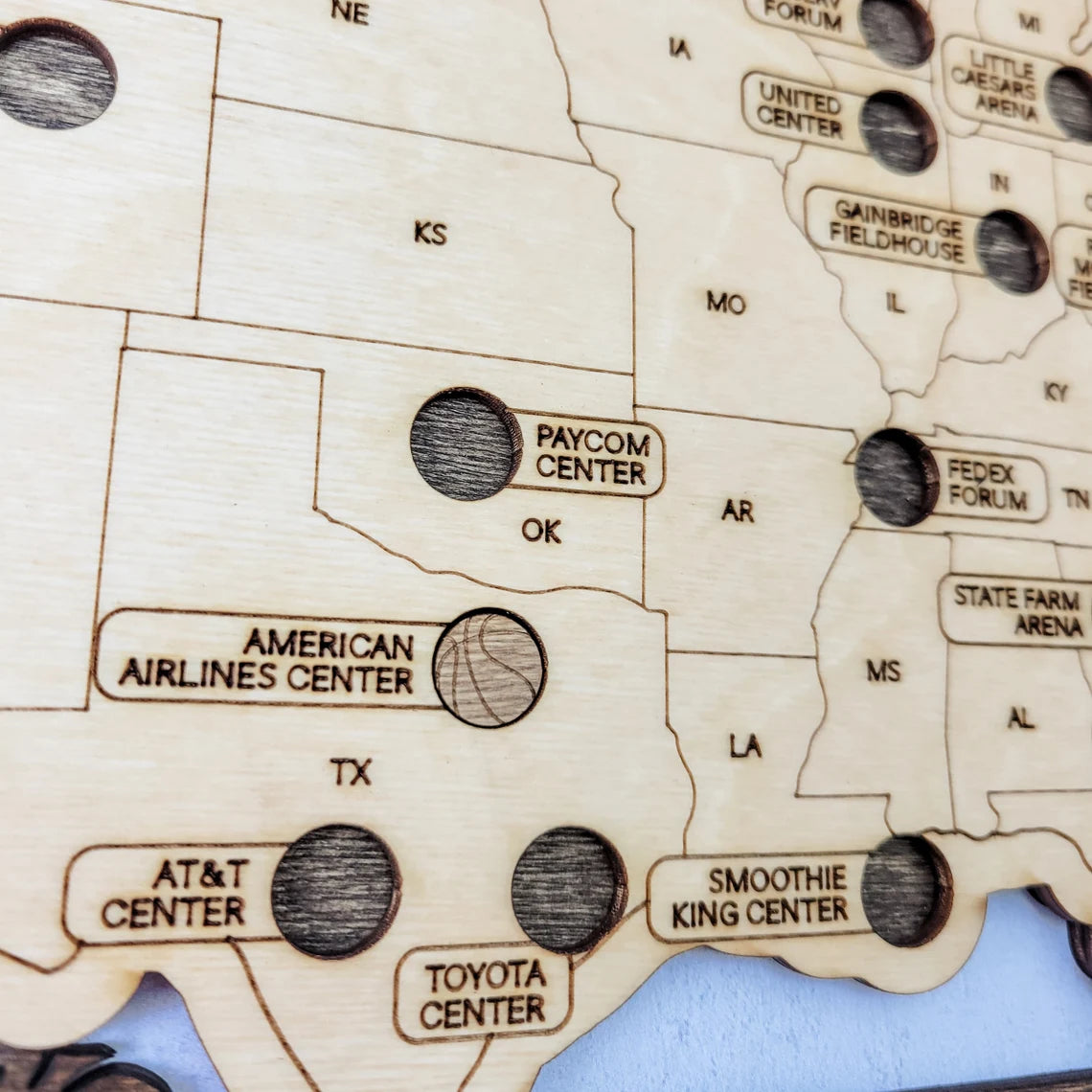 Basketball Stadium Map, Wood Map, Retirement Bucket List