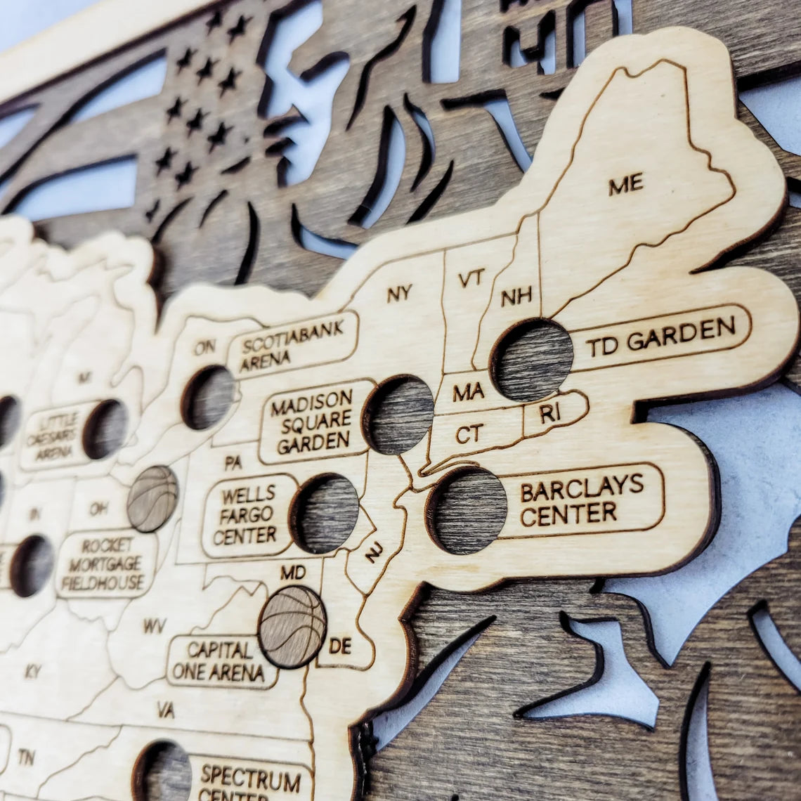 Basketball Stadium Map, Wood Map, Retirement Bucket List
