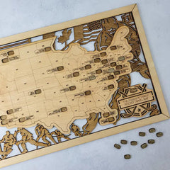 Hockey Stadium Map, Wood Map, Retirement Bucket List