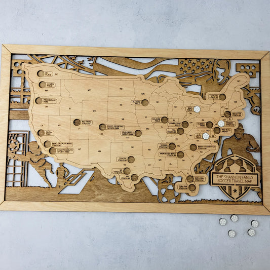 Soccer Stadium Map, Wood Map, Retirement Bucket List
