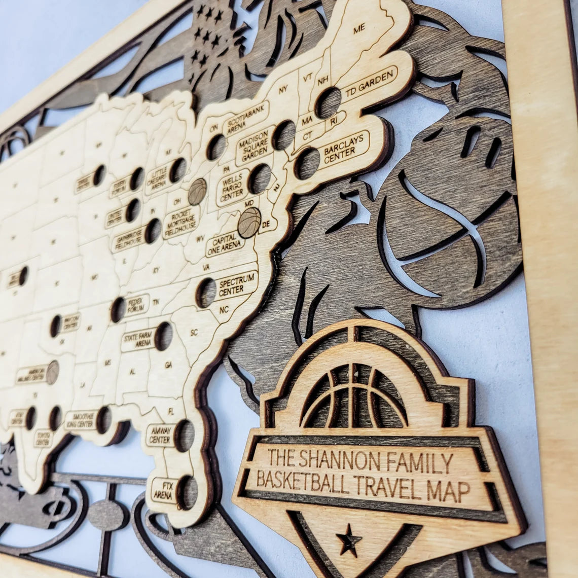 Basketball Stadium Map, Wood Map, Retirement Bucket List