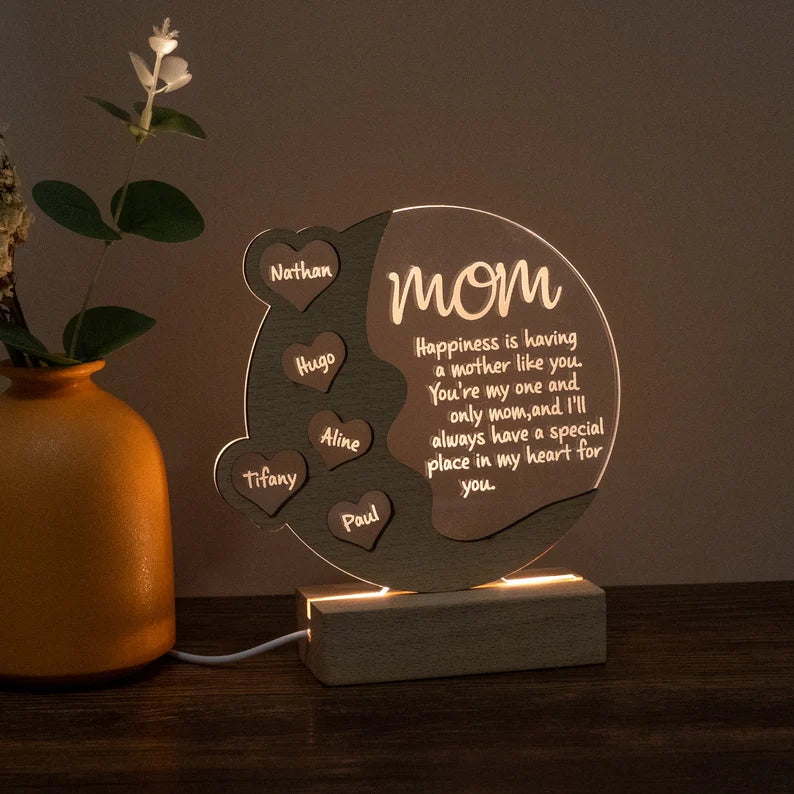 Mother's Day Personalized Cherrywood - Acrylic - Birch wood Plaque