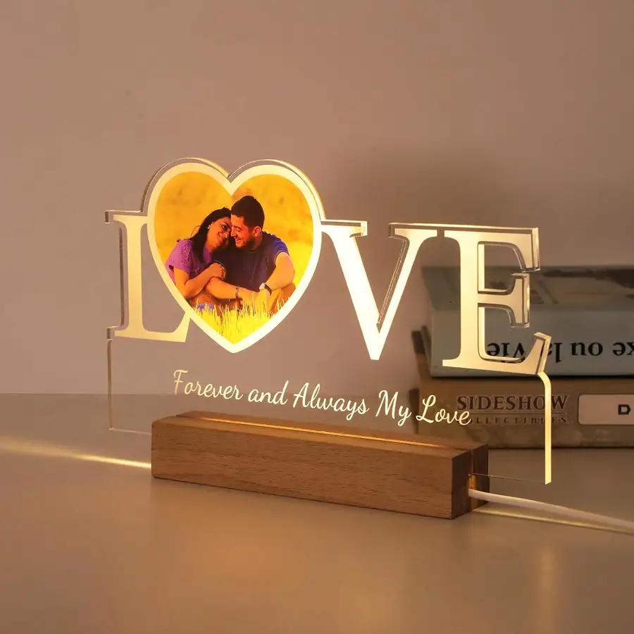 Personalized Love-shaped Bedside Lamp - N09