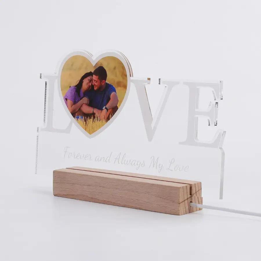Personalized Love-shaped Bedside Lamp - N09
