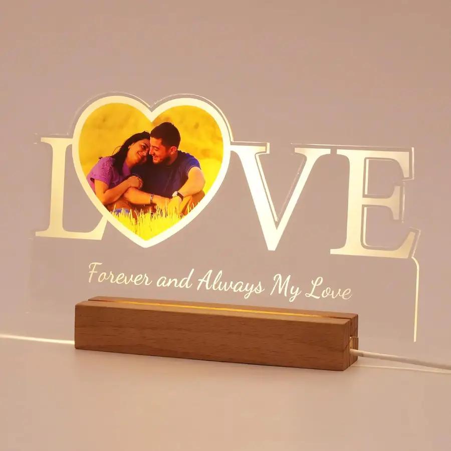 Personalized Love-shaped Bedside Lamp - N09