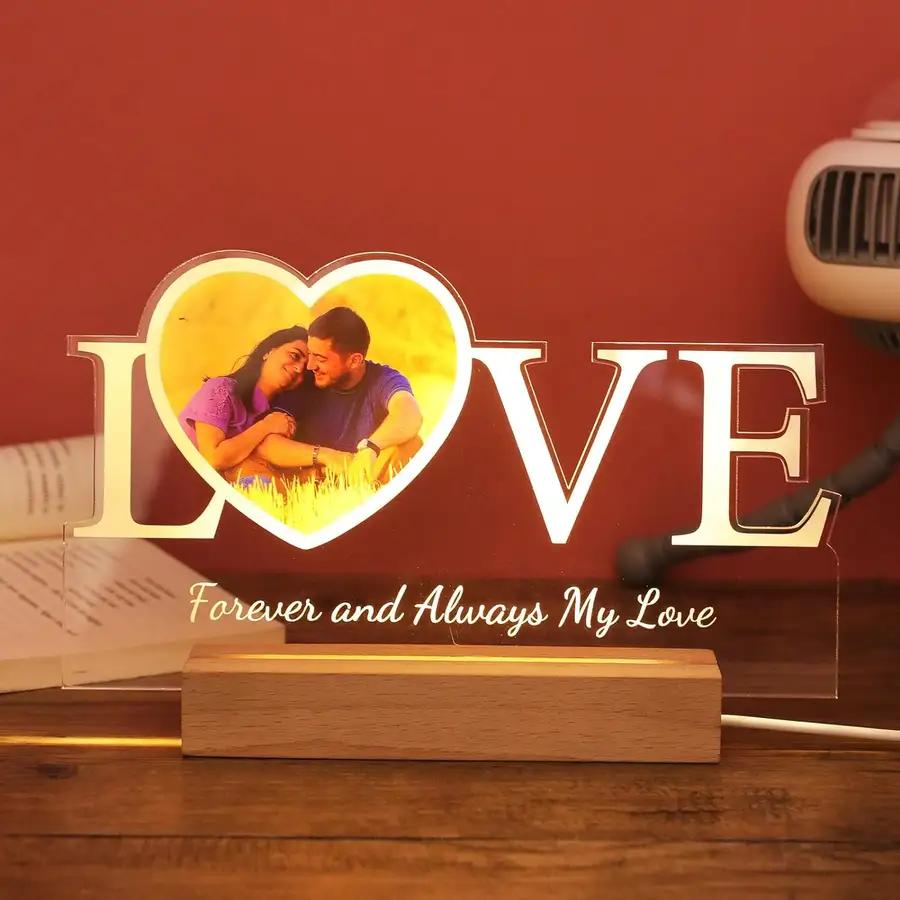 Personalized Love-shaped Bedside Lamp - N09