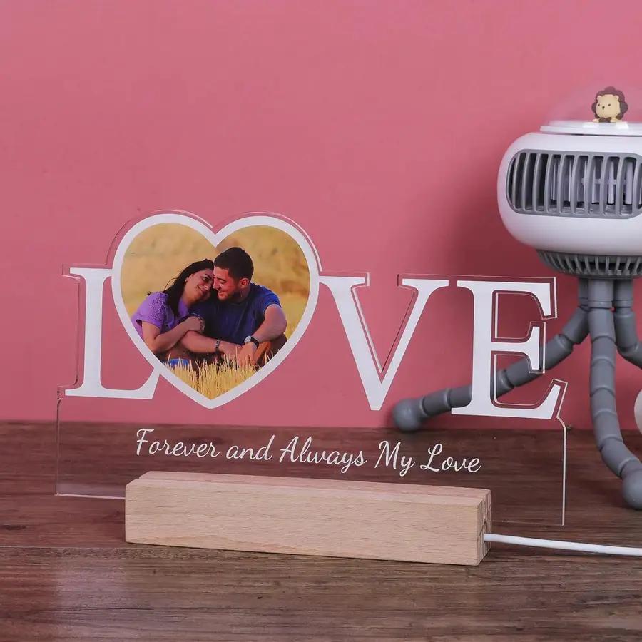 Personalized Love-shaped Bedside Lamp - N09