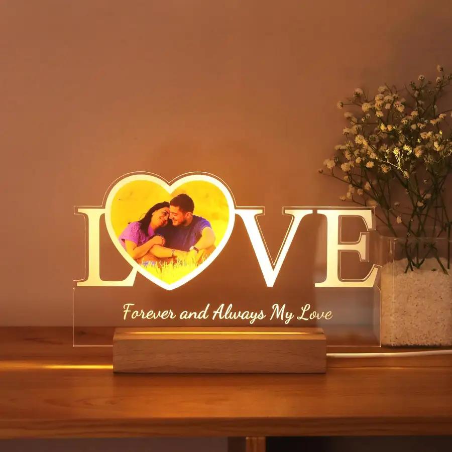 Personalized Love-shaped Bedside Lamp - N09
