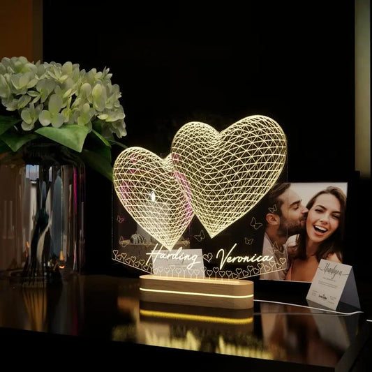 Personalized Heart-shaped Bedside Lamp - N03