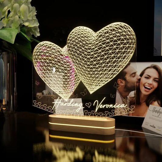 Personalized Heart-shaped Bedside Lamp - N03