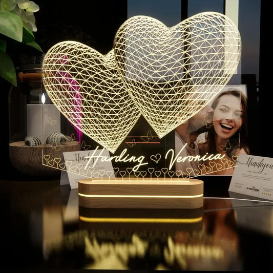 Personalized Heart-shaped Bedside Lamp - N03