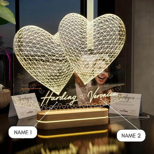 Personalized Heart-shaped Bedside Lamp - N03