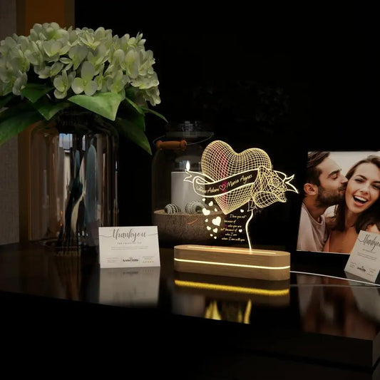 Personalized Heart-shaped Bedside Lamp - N01