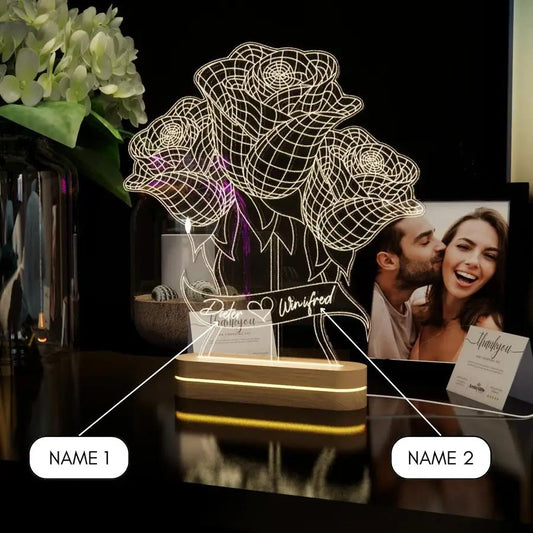Personalized Heart-shaped Bedside Lamp - N04