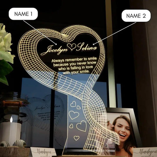 Personalized Heart-shaped Bedside Lamp - N05