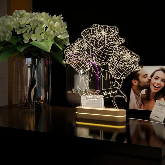 Personalized Heart-shaped Bedside Lamp - N04