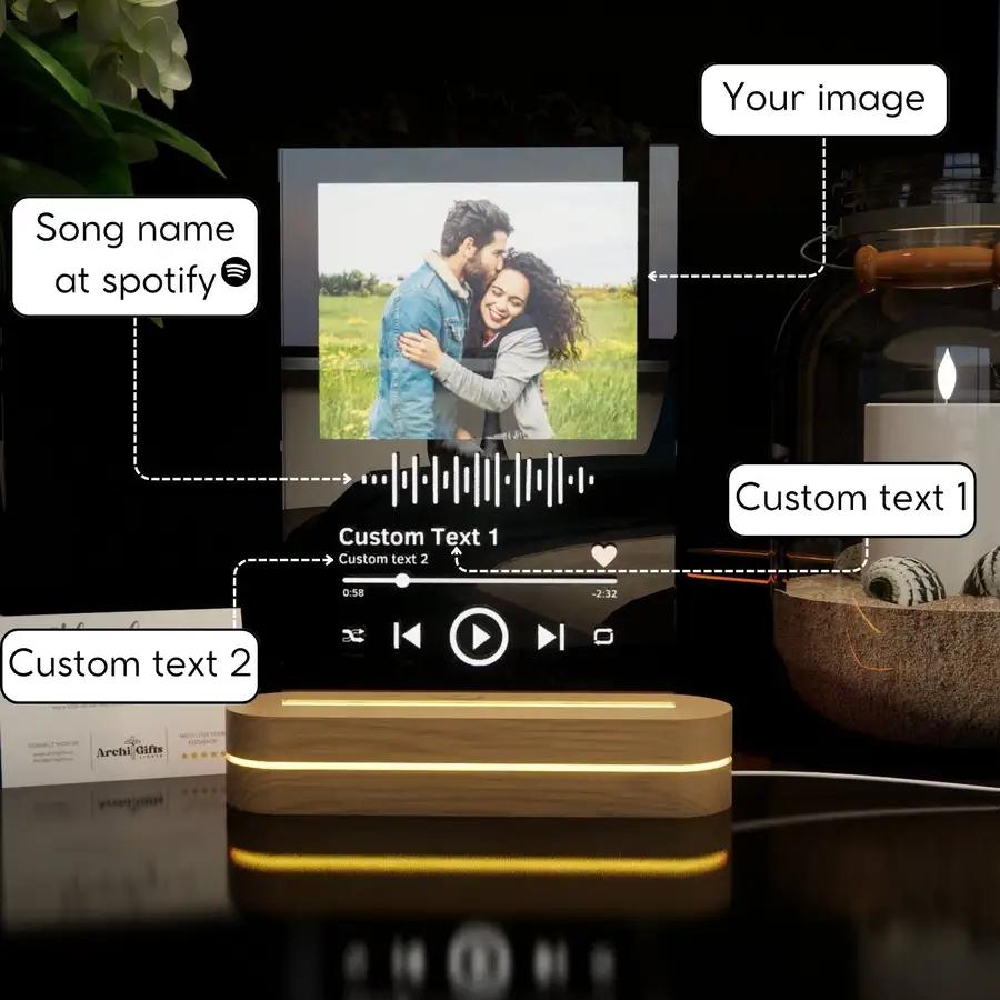 Personalized Heart-shaped Bedside Lamp - N06