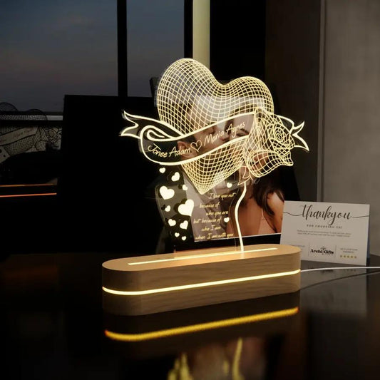 Personalized Heart-shaped Bedside Lamp - N01