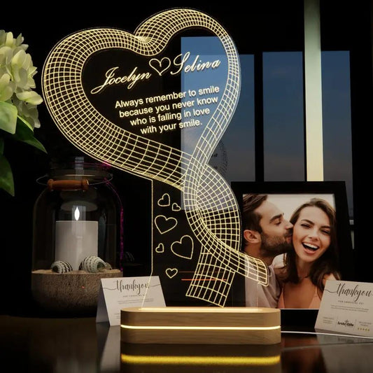 Personalized Heart-shaped Bedside Lamp - N05