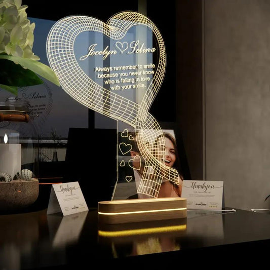 Personalized Heart-shaped Bedside Lamp - N05